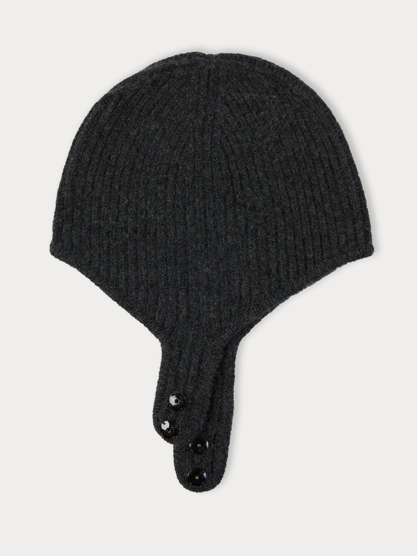 Damen Kaschmir Gestrickte Aviator-Mütze Holzkohle - Gobi Cashmere