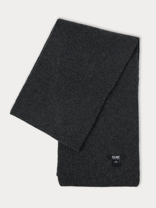 Unisex Schal Mit Patentmuster Aus Kaschmir Holzkohle - Gobi Cashmere