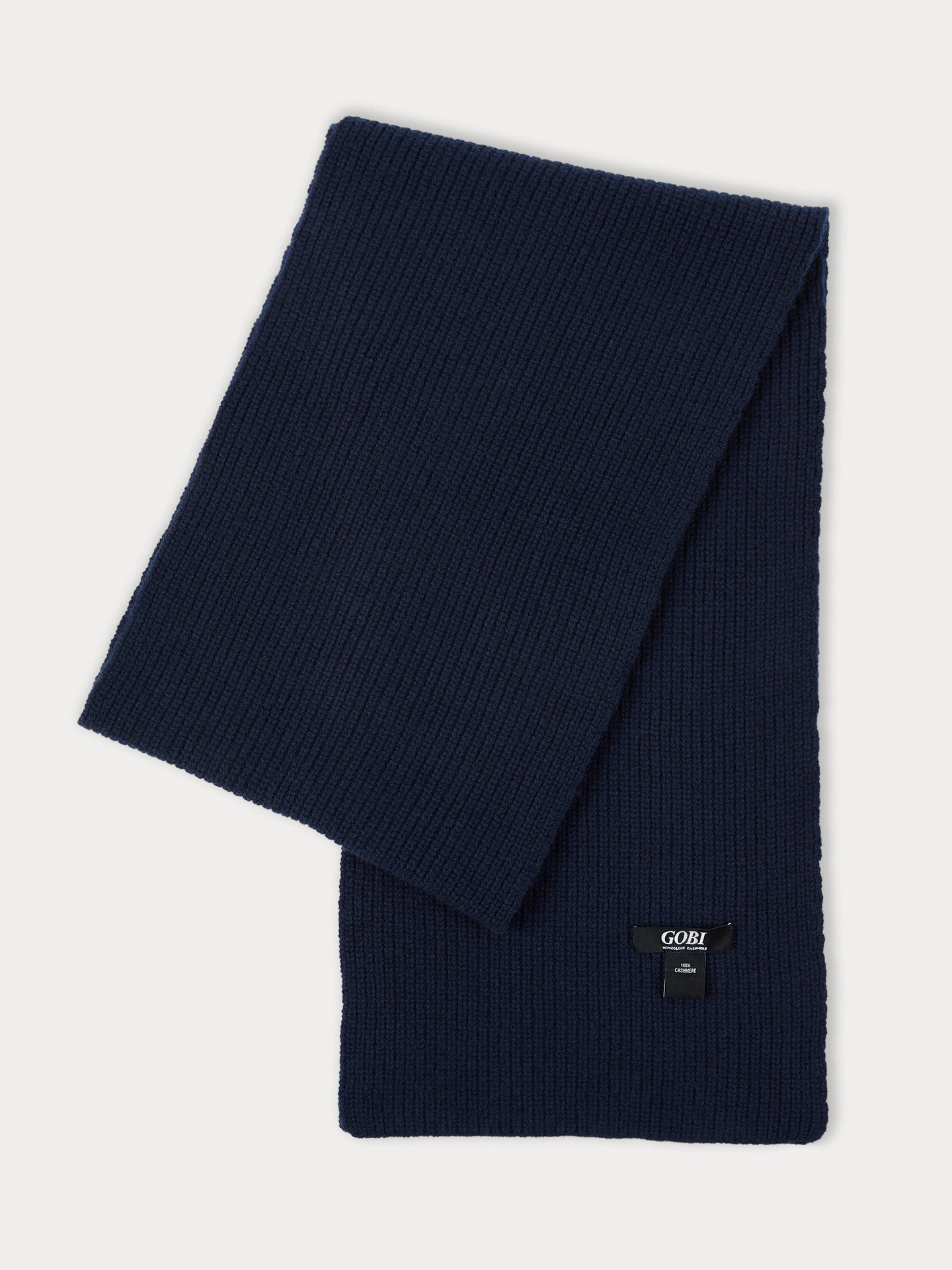 Unisex Schal Mit Patentmuster Aus Kaschmir Marineblau - Gobi Cashmere