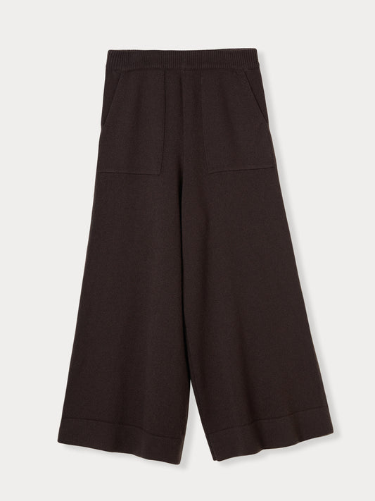 Damen Kaschmir Gestrickte Culotte Türkisch Kaffee - Gobi Cashmere