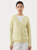 Damen V-Ausschnitt Strickjacke Tender Yellow | GOBI Cashmere