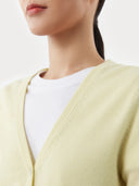 Damen V-Ausschnitt Strickjacke Tender Yellow | GOBI Cashmere