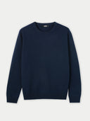 Damen Kaschmir Basic R-Ausschnitt Pullover Marineblau - Gobi Cashmere