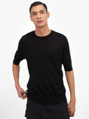 Herren T-Shirt Aus Seide Und Kaschmir Schwarz - Gobi Cashmere