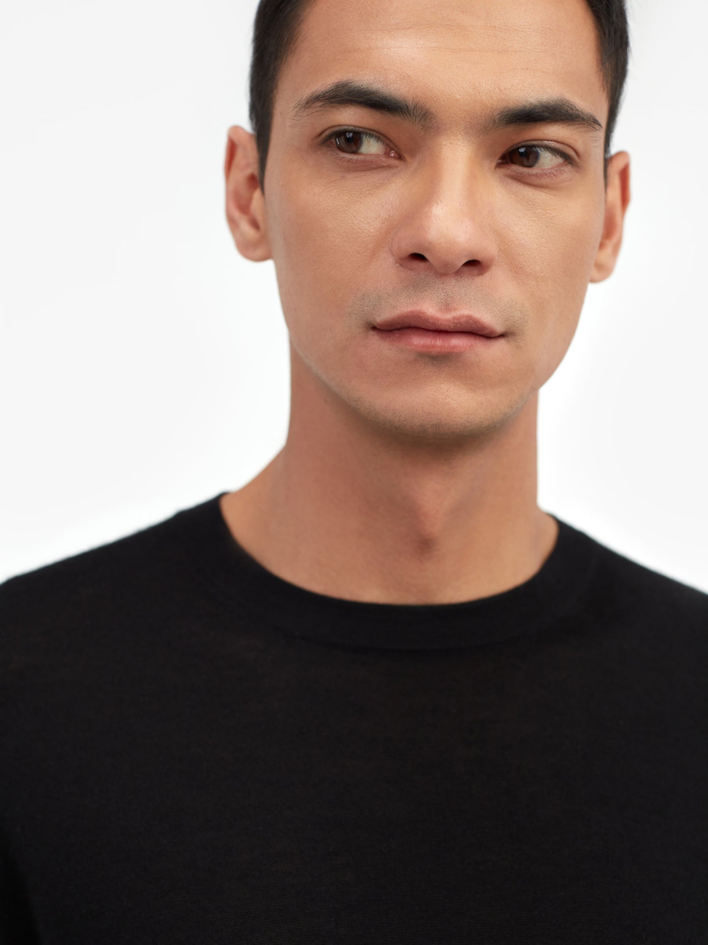 Herren T-Shirt Aus Seide Und Kaschmir Schwarz - Gobi Cashmere