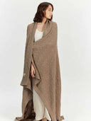 Kaschmir Decke Mit Zopfmuster Taupe - Gobi Cashmere