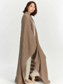 Kaschmir Decke Mit Zopfmuster Taupe - Gobi Cashmere