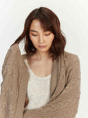 Kaschmir Decke Mit Zopfmuster Taupe - Gobi Cashmere
