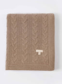 Kaschmir Decke Mit Zopfmuster Taupe - Gobi Cashmere