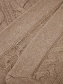 Kaschmir Decke Mit Zopfmuster Taupe - Gobi Cashmere