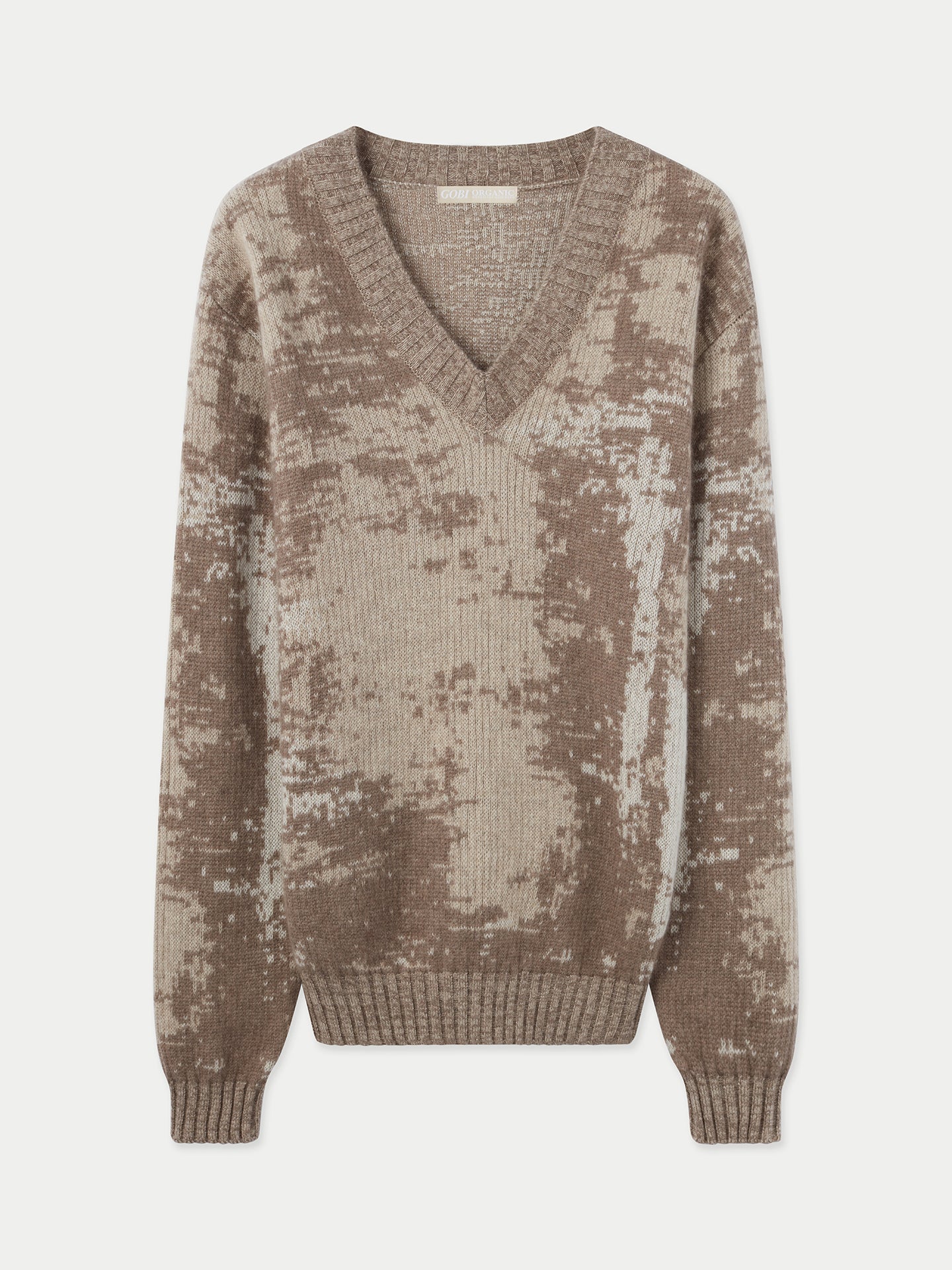 Jacquard-Pullover mit V-Ausschnitt