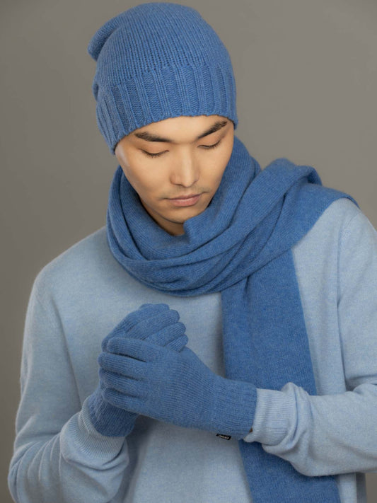 Herren Kaschmir Handschuhe Blau - Gobi Cashmere