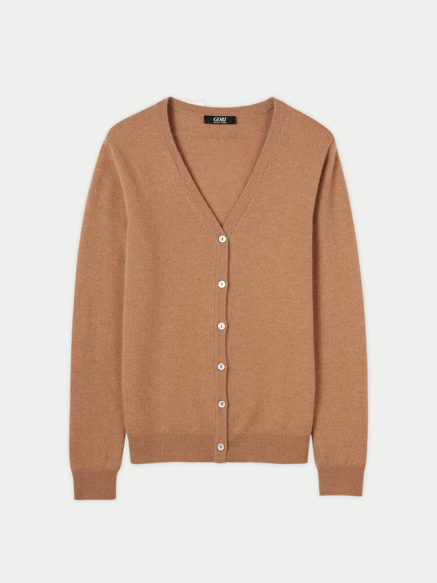 Damen Kaschmir V-Ausschnitt Strickjacke mit Knöpfen schaffell - Gobi Cashmere