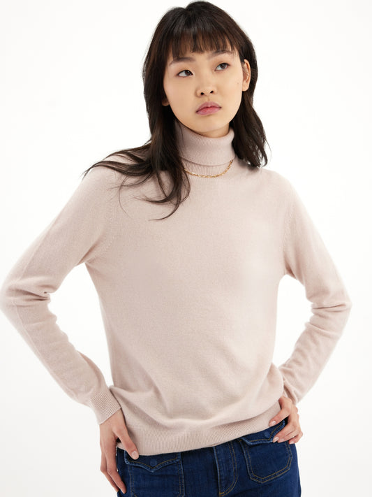 Damen Kaschmir Rollkragenpullover rose smoke - Gobi Cashmere