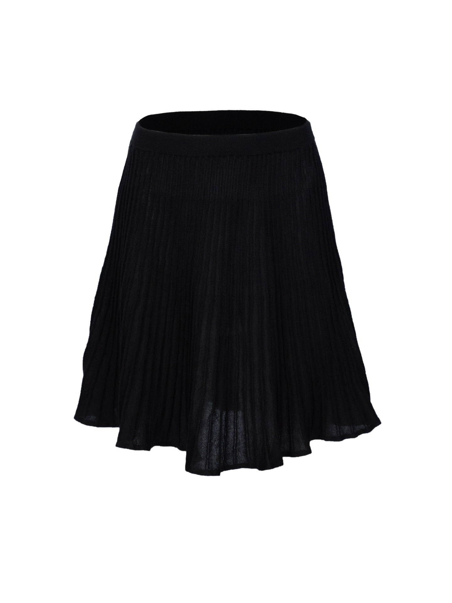 Damen Midirock aus Seide und Kaschmir Schwarz - Gobi Cashmere